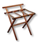 Portamaletas madera con respaldo